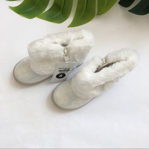 CAT /& JACK KERSTEN GIRLS SHOES TODDLER WHITE W STARS FAUX FUR FASHION BOOTS